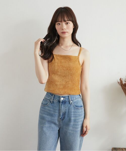 RETRO GIRL（レトロガール）の「カップ付きベロアキャミ（キャミソール・レディース・オフホワイト/ブラック/イエロー・FREE）」の19枚目の写真