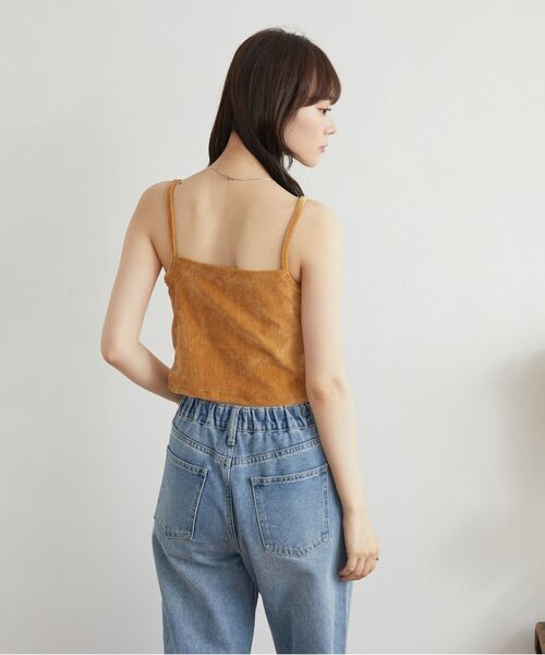 RETRO GIRL（レトロガール）の「カップ付きベロアキャミ（キャミソール・レディース・オフホワイト/ブラック/イエロー・FREE）」の21枚目の写真