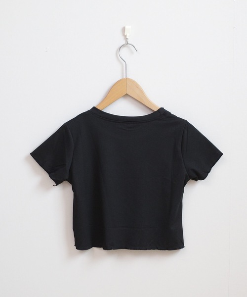 shopnikoniko(ショップニコニコ)の「バタフライ刺繍 トップス クロップド丈 チビTシャツ ショート丈(Tシャツ/カットソー・レディース・ホワイト/パープル/ピンク/ブラック・フリー)」の22枚目の写真