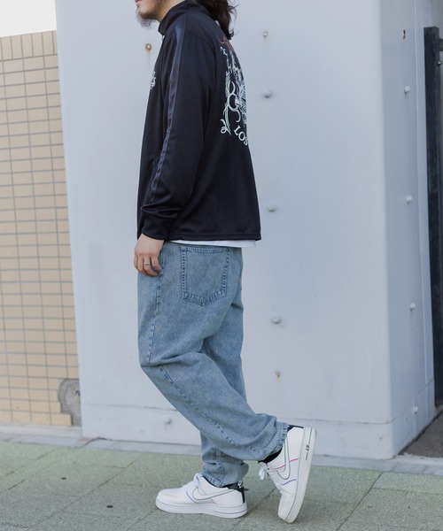 SlashDate(スラッシュデイト)の「ルーズテーパードデニムパンツ/イージーパンツ(デニムパンツ・メンズ・ワンウォッシュ/ライトインディゴブルー/ブルー・M/L/XL)」の4枚目の写真