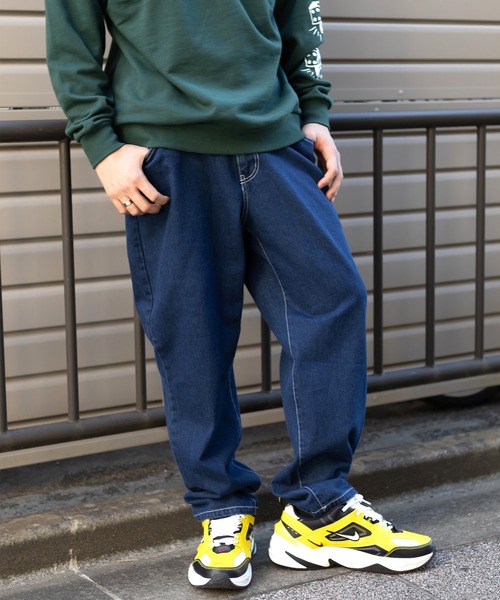 SlashDate(スラッシュデイト)の「ルーズテーパードデニムパンツ/イージーパンツ(デニムパンツ・メンズ・ワンウォッシュ/ライトインディゴブルー/ブルー・M/L/XL)」の14枚目の写真