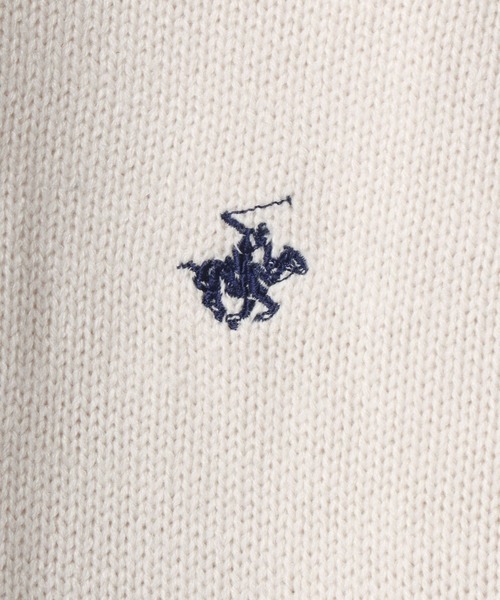 BEVERLY HILLS POLO CLUB（ビバリーヒルズポロクラブ）の「BEVERLY HILLS POLO CLUB/ビバリーヒルズポロクラブ オーバーサイズ ロゴ ワンポイント刺繍 無地 ボーダー クルーネック ニット/長袖 トップス プルオーバー/レディース メンズ（ニット/セーター・レディース・ベージュ/ネイビー/ライトグレー/ホワイト系その他/ブラック系その他/アイボリー/ブラック・M/L/LL）」の17枚目の写真