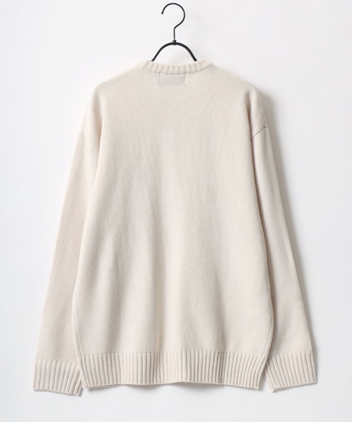 BEVERLY HILLS POLO CLUB（ビバリーヒルズポロクラブ）の「BEVERLY HILLS POLO CLUB/ビバリーヒルズポロクラブ オーバーサイズ ロゴ ワンポイント刺繍 無地 ボーダー クルーネック ニット/長袖 トップス プルオーバー/レディース メンズ（ニット/セーター・レディース・ベージュ/ネイビー/ライトグレー/ホワイト系その他/ブラック系その他/アイボリー/ブラック・M/L/LL）」の15枚目の写真