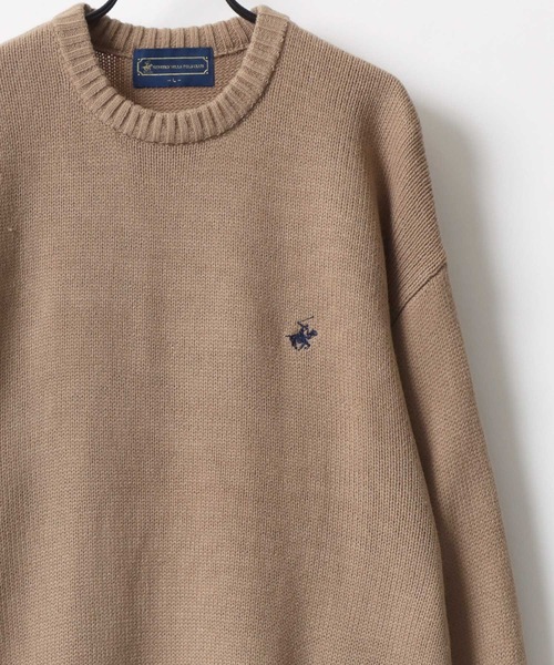 BEVERLY HILLS POLO CLUB（ビバリーヒルズポロクラブ）の「BEVERLY HILLS POLO CLUB/ビバリーヒルズポロクラブ オーバーサイズ ロゴ ワンポイント刺繍 無地 ボーダー クルーネック ニット/長袖 トップス プルオーバー/レディース メンズ（ニット/セーター・レディース・ベージュ/ネイビー/ライトグレー/ホワイト系その他/ブラック系その他/アイボリー/ブラック・M/L/LL）」の21枚目の写真