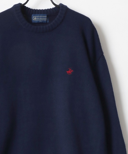 BEVERLY HILLS POLO CLUB（ビバリーヒルズポロクラブ）の「BEVERLY HILLS POLO CLUB/ビバリーヒルズポロクラブ オーバーサイズ ロゴ ワンポイント刺繍 無地 ボーダー クルーネック ニット/長袖 トップス プルオーバー/レディース メンズ（ニット/セーター・レディース・ベージュ/ネイビー/ライトグレー/ホワイト系その他/ブラック系その他/アイボリー/ブラック・M/L/LL）」の20枚目の写真