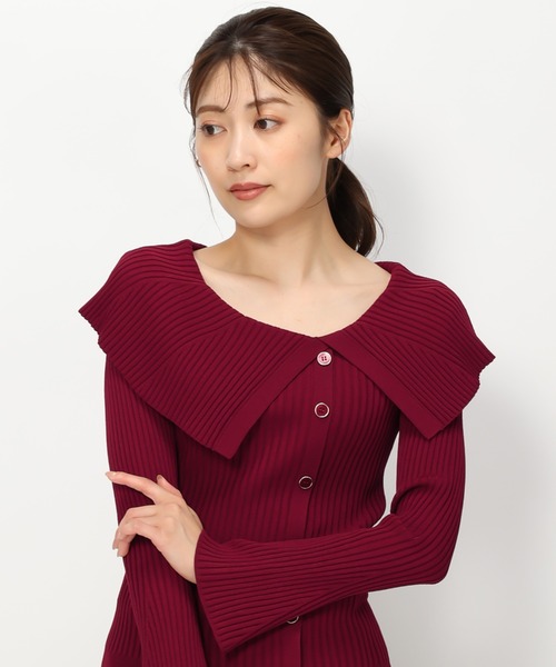 MISCH MASCH(ミッシュマッシュ)の「■2023秋冬新作■成型ビッグ衿リブニット/MM338307(ニット/セーター・レディース・ブラック/ワイン/ブラウン/ホワイト・フリ-)」の12枚目の写真