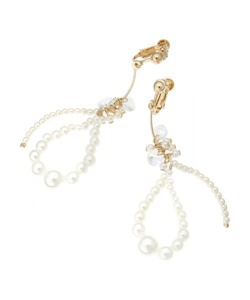 earth music&ecology（アースミュージックアンドエコロジー）の「ビーズドロップイヤリング（イヤリング・レディース・ブラック/アイボリー・FREE）」の5枚目の写真