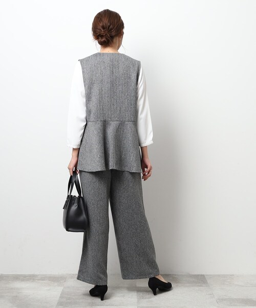 DRESKIP（ドレスキップ）の「◆【セットアップ可】こなれ感をプラスする ツイード調 ペプラムジレ（ベスト・レディース・ダークブラウン/ブラック/グレー・04/02/03）」の5枚目の写真