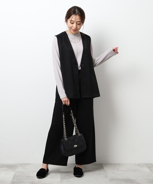 DRESKIP（ドレスキップ）の「◆【セットアップ可】こなれ感をプラスする ツイード調 ペプラムジレ（ベスト・レディース・ダークブラウン/ブラック/グレー・04/02/03）」の9枚目の写真