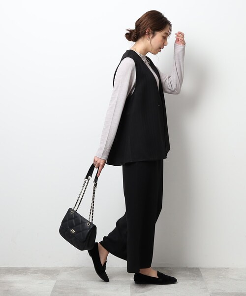 DRESKIP（ドレスキップ）の「◆【セットアップ可】こなれ感をプラスする ツイード調 ペプラムジレ（ベスト・レディース・ダークブラウン/ブラック/グレー・04/02/03）」の10枚目の写真