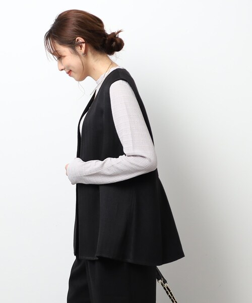 DRESKIP（ドレスキップ）の「◆【セットアップ可】こなれ感をプラスする ツイード調 ペプラムジレ（ベスト・レディース・ダークブラウン/ブラック/グレー・04/02/03）」の13枚目の写真