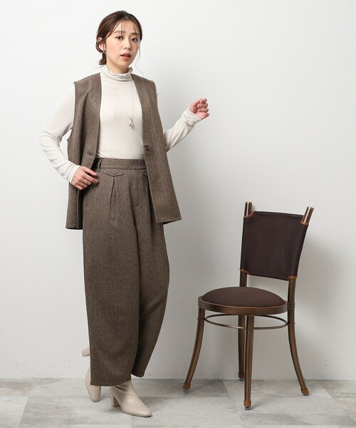 DRESKIP（ドレスキップ）の「◆【セットアップ可】こなれ感をプラスする ツイード調 ペプラムジレ（ベスト・レディース・ダークブラウン/ブラック/グレー・04/02/03）」の15枚目の写真