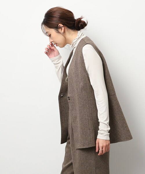 DRESKIP（ドレスキップ）の「◆【セットアップ可】こなれ感をプラスする ツイード調 ペプラムジレ（ベスト・レディース・ダークブラウン/ブラック/グレー・04/02/03）」の19枚目の写真
