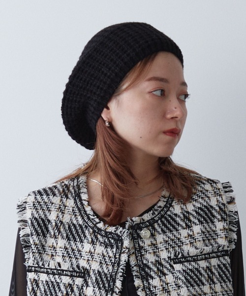 COLONY 2139（コロニートゥーワンスリーナイン）の「ニットベレー（ハンチング/ベレー帽・レディース・ブラック/オフホワイト・FREE）」の2枚目の写真