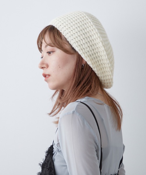 COLONY 2139（コロニートゥーワンスリーナイン）の「ニットベレー（ハンチング/ベレー帽・レディース・ブラック/オフホワイト・FREE）」の7枚目の写真