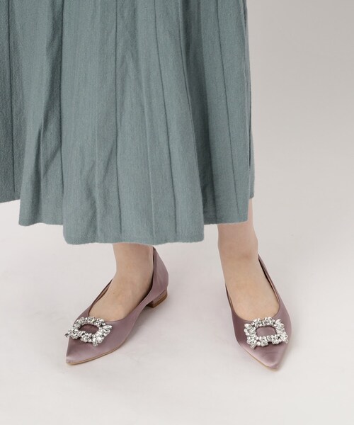 ESPERANZA（エスペランサ）の「ビジュー付きフラットヒールパンプス 結婚式二次会 パーティー（パンプス・レディース・ブルー系2/こしょう色系3/ブラック系2・23.0cm/24.0cm/24.5cm/22.5cm/23.5cm）」の19枚目の写真