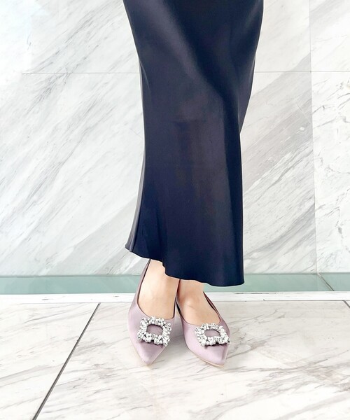 ESPERANZA（エスペランサ）の「ビジュー付きフラットヒールパンプス 結婚式二次会 パーティー（パンプス・レディース・ブルー系2/こしょう色系3/ブラック系2・23.0cm/24.0cm/24.5cm/22.5cm/23.5cm）」の10枚目の写真