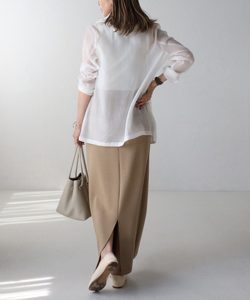 Bonjour Sagan（ボンジュールサガン）の「シアーワッシャーテーラードジャケット（テーラードジャケット・レディース・ブラック/モカ/オフホワイト・FREE）」の8枚目の写真