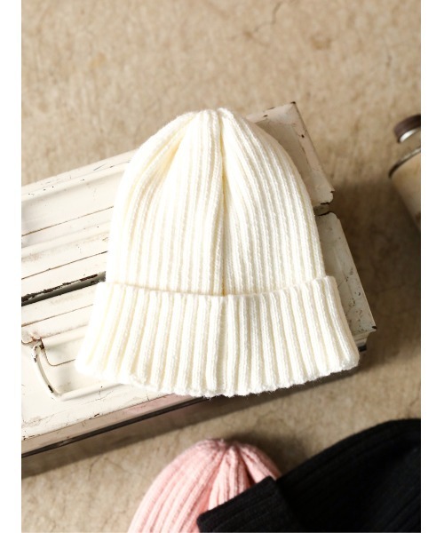 Darich レザーパッチニットビーニー ダーリッチ Darich レザーパッチニットビーニー （ピンク