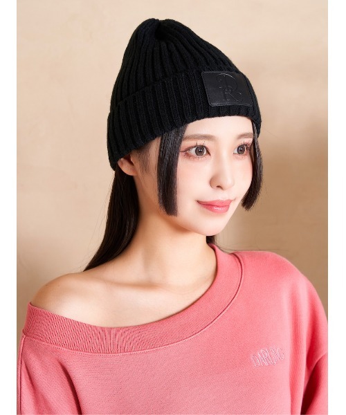 Darich（ダーリッチ）の「レザーパッチニットビーニー（ニット