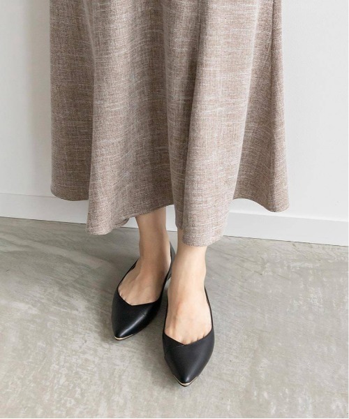 RANDA（ランダ）の「3E ゴールドパーツフラットパンプス（パンプス・レディース・ブラック/ベージュ/アイボリー/ピンク/グレー・23.5/24/23/22/22.5/24.5/25/25.5）」の20枚目の写真