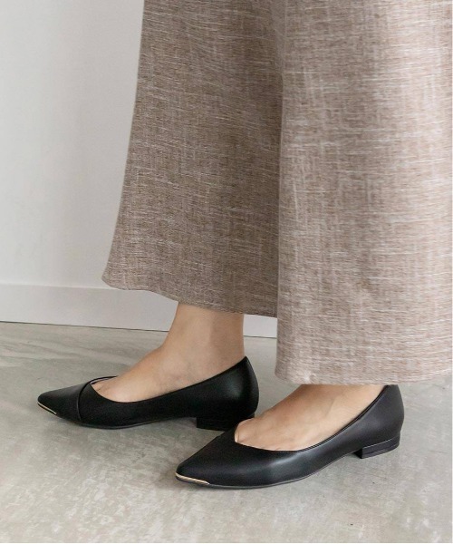 RANDA（ランダ）の「3E ゴールドパーツフラットパンプス（パンプス・レディース・ブラック/ベージュ/アイボリー/ピンク/グレー・23.5/24/23/22/22.5/24.5/25/25.5）」の17枚目の写真