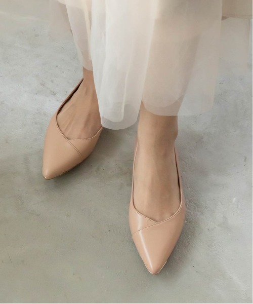 RANDA（ランダ）の「3E ゴールドパーツフラットパンプス（パンプス・レディース・ブラック/ベージュ/アイボリー/ピンク/グレー・23.5/24/23/22/22.5/24.5/25/25.5）」の9枚目の写真