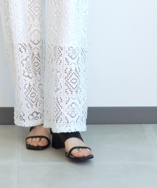 Jines（ジネス）の「ブロックレース ワイドパンツ（その他パンツ・レディース・ブラック/オフホワイト・38）」の5枚目の写真