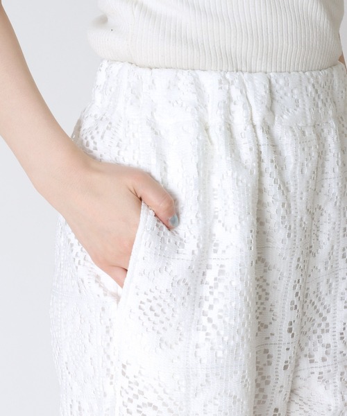 Jines（ジネス）の「ブロックレース ワイドパンツ（その他パンツ・レディース・ブラック/オフホワイト・38）」の10枚目の写真