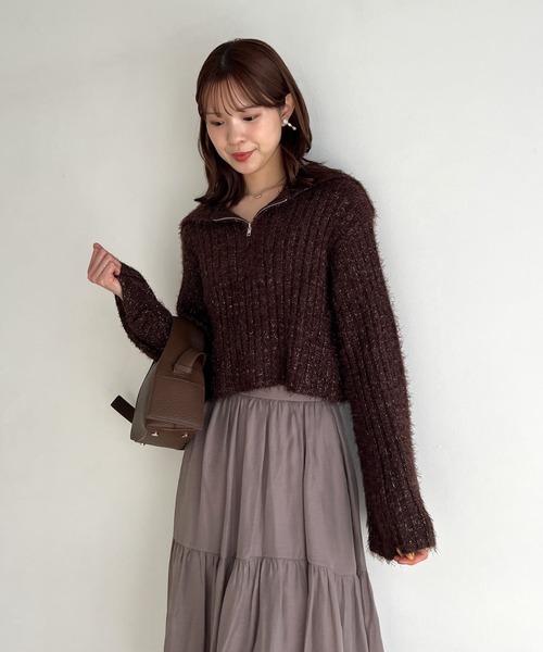 Olu.（オルドット）の「【made by Olu.】ハーフジップラメニット