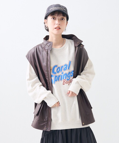 FREAK'S STORE(フリークスストア)の「スナックパッケージ スウェット/ロゴスウェット(スウェット・レディース・ナチュラル/チャコールグレー・フリ-)」の11枚目の写真