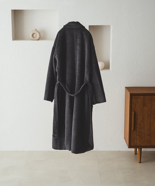 selle glant ダブルブレストシャギーマフラーコート　Lサイズ DOUBLE BRESTED SHAGGY MUFFLER COAT / ダブルブレストシャギー