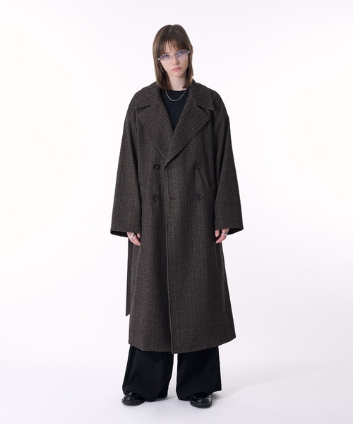 セール】DOUBLE BRESTED SHAGGY MUFFLER COAT / ダブルブレスト