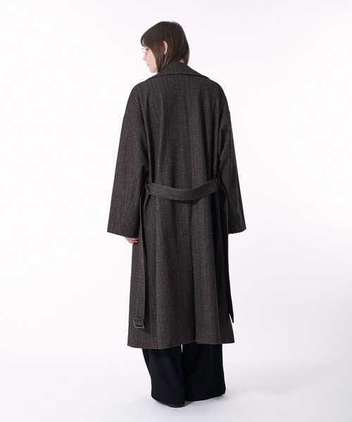 selle glant ダブルブレストシャギーマフラーコート　BLACK セール】DOUBLE BRESTED SHAGGY MUFFLER COAT / ダブルブレスト