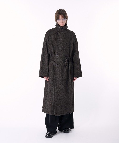 セール】DOUBLE BRESTED SHAGGY MUFFLER COAT / ダブルブレスト