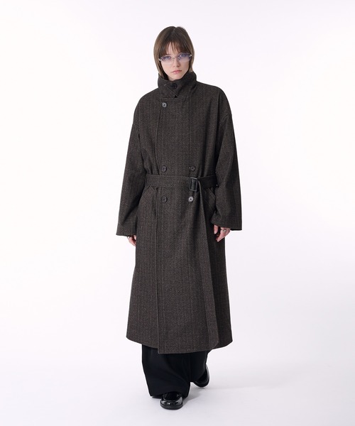 セール】DOUBLE BRESTED SHAGGY MUFFLER COAT / ダブルブレスト