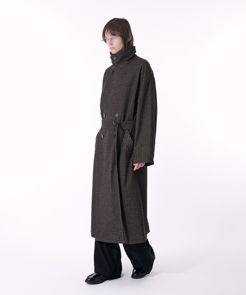 セール】DOUBLE BRESTED SHAGGY MUFFLER COAT / ダブルブレスト