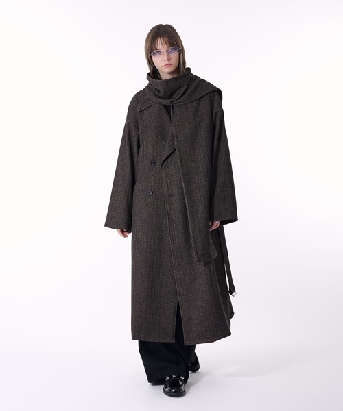 DOUBLE BRESTED SHAGGY MUFFLER COAT / ダブルブレストシャギー