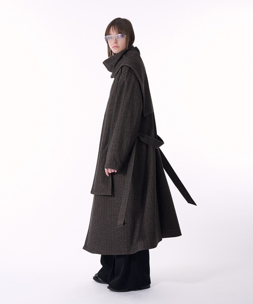 セール】DOUBLE BRESTED SHAGGY MUFFLER COAT / ダブルブレスト