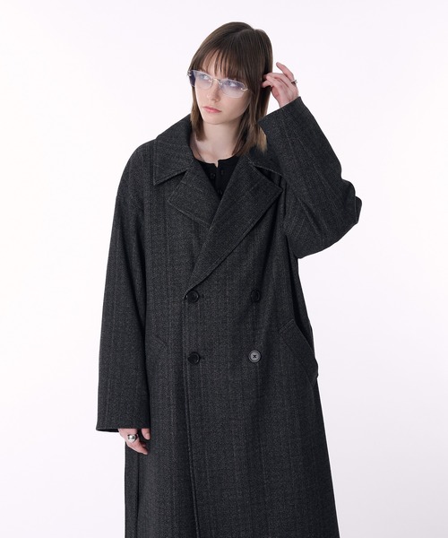 セール】DOUBLE BRESTED SHAGGY MUFFLER COAT / ダブルブレスト