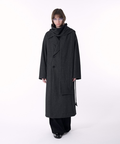 セール】DOUBLE BRESTED SHAGGY MUFFLER COAT / ダブルブレスト