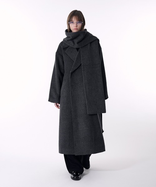 DOUBLE BRESTED SHAGGY MUFFLER COAT / ダブルブレストシャギー