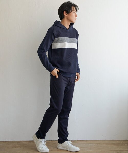 ikka(イッカ)の「ブロックスジャガードパーカー(スウェット・メンズ・ネイビー/グリーン/ホワイト・M/XL/L/S)」の8枚目の写真