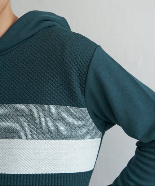 ikka(イッカ)の「ブロックスジャガードパーカー(スウェット・メンズ・ネイビー/グリーン/ホワイト・M/XL/L/S)」の13枚目の写真