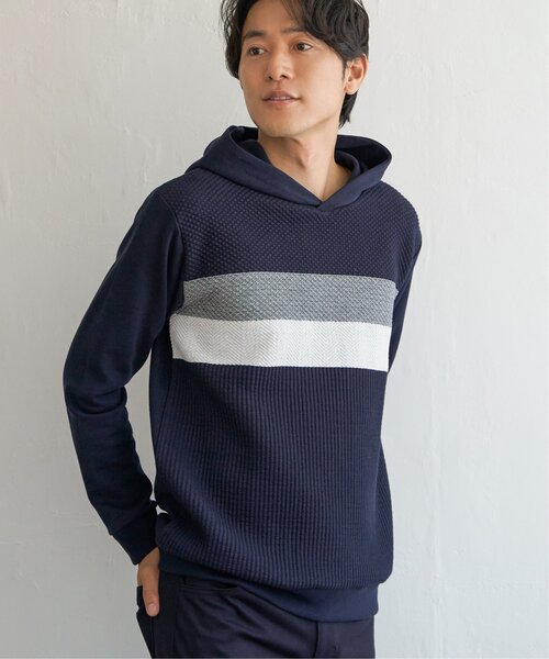 ikka(イッカ)の「ブロックスジャガードパーカー(スウェット・メンズ・ネイビー/グリーン/ホワイト・M/XL/L/S)」の18枚目の写真