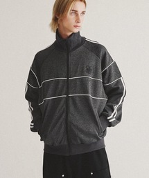 adidas トラックジャケットセットアップ グレー シャドウライン ADIDAS 太ラインジャージ上下 グレーセットアップトラック