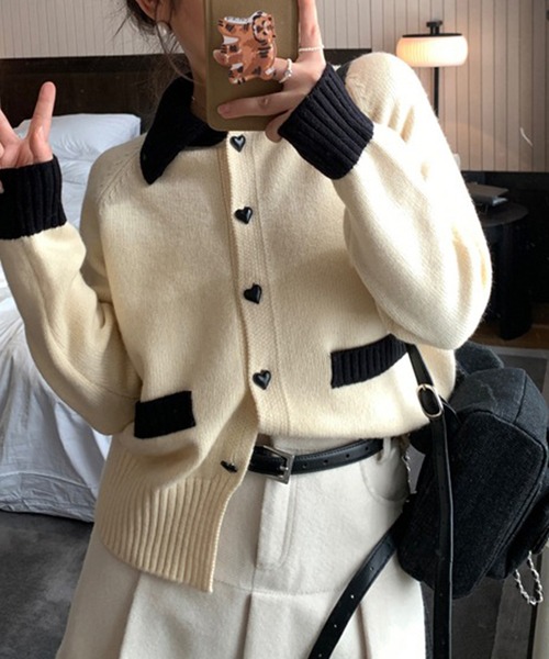 ルネ♡バイカラーカーディガン ルネ♡バイカラーカーディガン