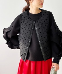 PICCIN PERLA | フロッキードットインナーダウンベスト(ダウンベスト)