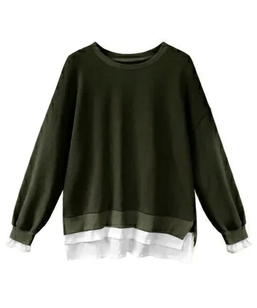 重ね着風スウェットトレーナー（スウェット）｜SUNFLOWER EIGHT（サン