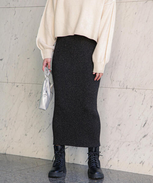 FREE'S MART（フリーズマート）の「ラメリブナロースカート（スカート・レディース・ブラック/シルバー/ゴールド・SMALL/MEDIUM）」の5枚目の写真